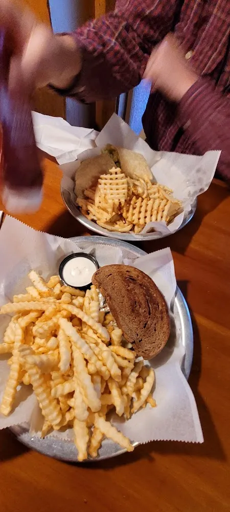 Chicken Bacon Ranch Wrap and Chicken & Mushroom Swiss Burger