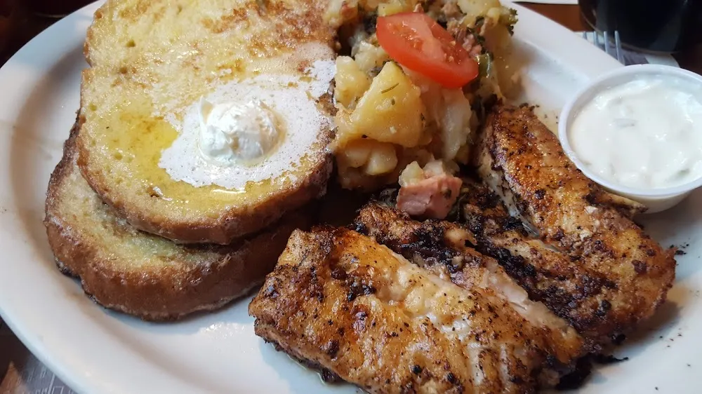 Pan Fried Haddock with German-American Fries and French Toast